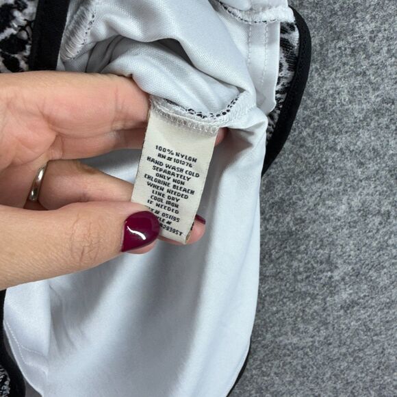 Beige Blouse Women XL Black Geometric Short Sleeve Round Neck Pullover Casual - Picture 4 of 8